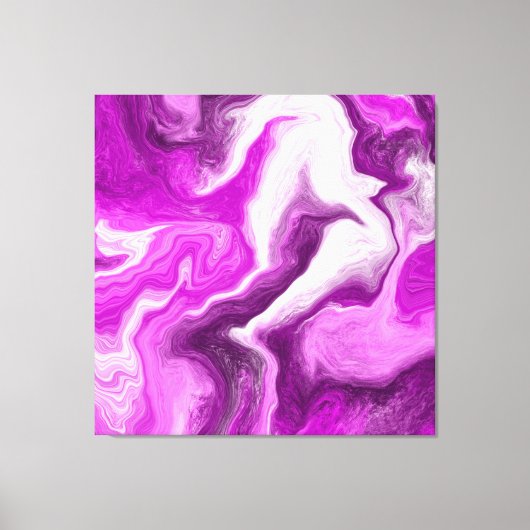 Toile Violet et Marbre blanc Fluide Art (Recto)