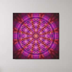 Toile Violet Power and the flower of life