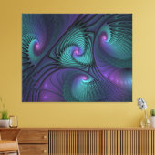 Toile Violet rencontre Turquoise moderne art fractal abs (Insitu(Salon))