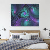 Toile Violet rencontre Turquoise moderne art fractal abs (Insitu(Chambre))