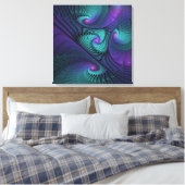 Toile Violet rencontre Turquoise moderne art fractal abs (Insitu(Chambre))