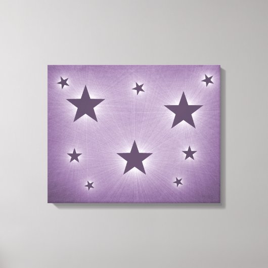 Toile Violet Stars in the Night Sky Canvas Imprimer (Recto)
