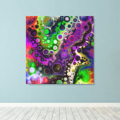 Toile Violet, Vert citron, Art Fluide Noir (Insitu (Plancher de Bois))