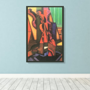 Toile Violon et guitare de Juan Gris, Art Cubiste Vintag