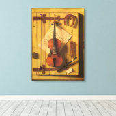 Toile Violon et musique de Still Life par William Harnet (Insitu (Plancher de Bois))