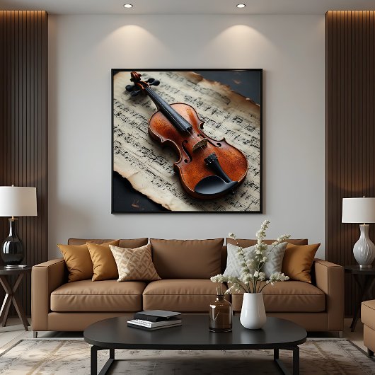 Toile Violon et partition