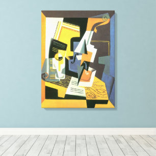 Toile Violon et verre de Juan Gris, Cubisme vintage