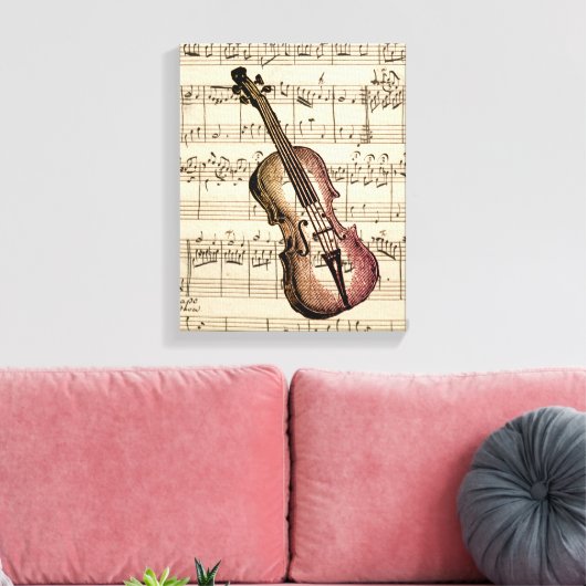 Toile Violon vintage et Partition (Insitu(Salon))