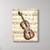 Toile Violon vintage et Partition (Recto)