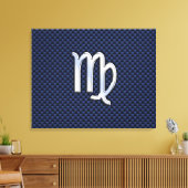 Toile Virgo Zodiac Sign on Navy Blue Carbon Fiber Print (Insitu(Salon))