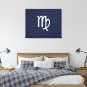 Toile Virgo Zodiac Sign on Navy Blue Carbon Fiber Print (Insitu(Chambre))