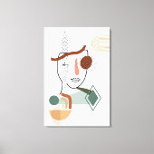 Toile Visage Abstrait avec fleur d'illustration sur l'oe (Recto)