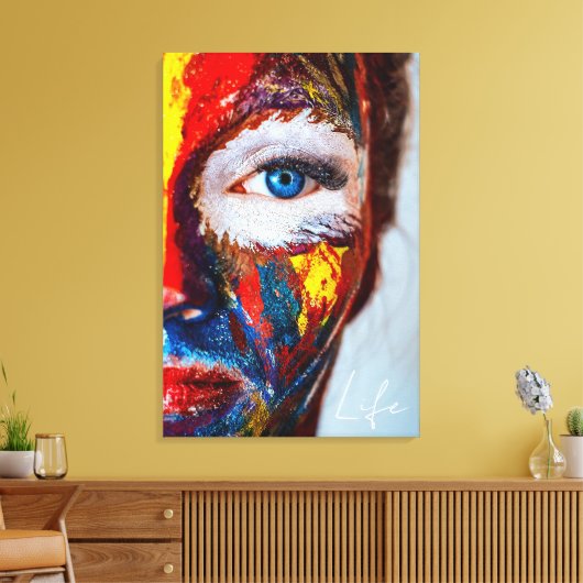 Toile Visage Abstrait Coloré Art (Insitu(Salon))