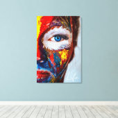 Toile Visage Abstrait Coloré Art (Insitu (Plancher de Bois))