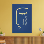 Toile Visage Abstrait moderne en bleu (Insitu(Salon))