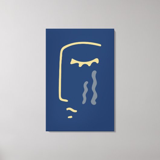 Toile Visage Abstrait moderne en bleu (Recto)