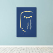 Toile Visage Abstrait moderne en bleu (Insitu (Plancher de Bois))