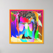 Toile Visage arc-en-ciel portant des lentilles violettes (Recto)