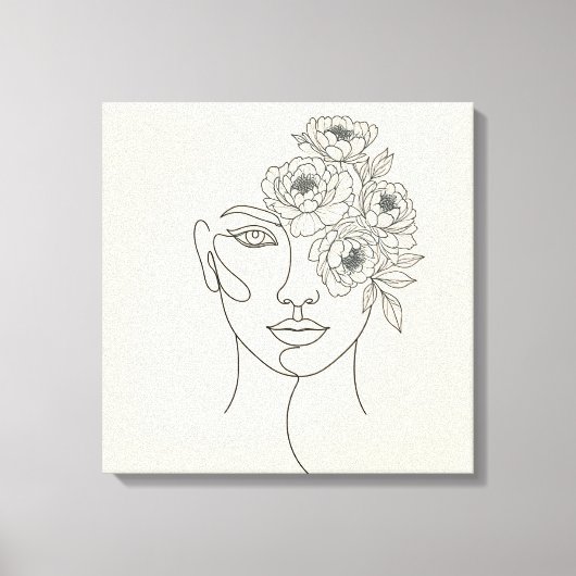 Toile Visage avec fleurs en floraison (Recto)