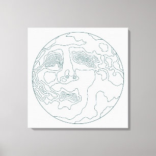 Toile visage dans la lune