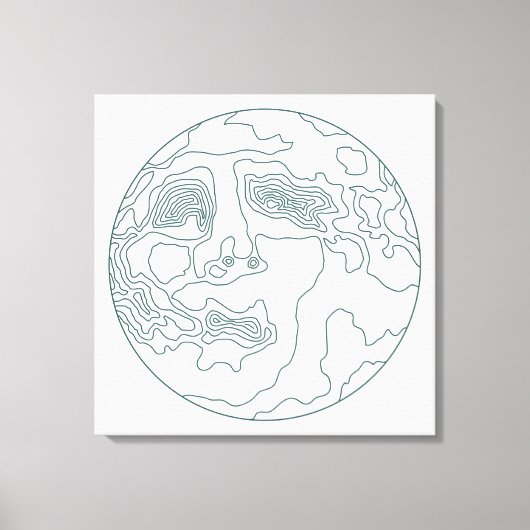 Toile visage dans la lune (Recto)