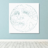 Toile visage dans la lune (Insitu (Plancher de Bois))