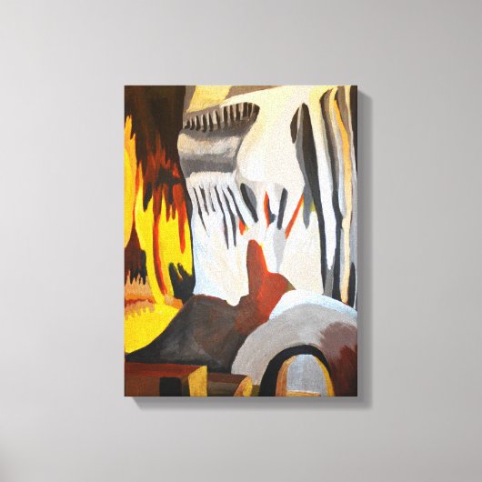 Toile Visage dans les rochers art (Recto)