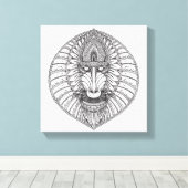 Toile Visage de babouin inspiré 6 (Insitu (Plancher de Bois))