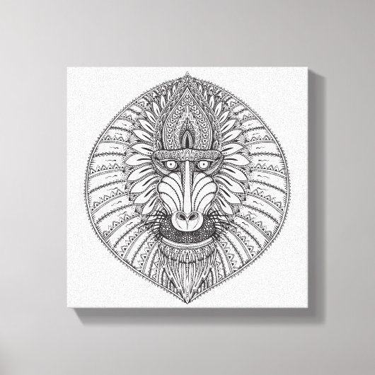 Toile Visage de babouin inspiré 6 (Recto)