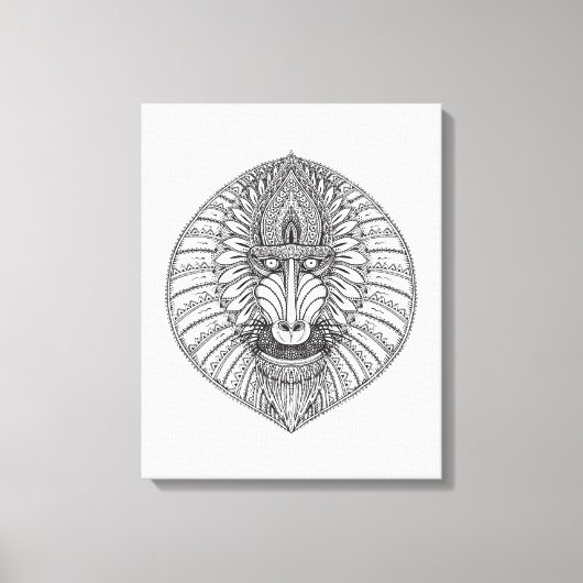 Toile Visage de babouin inspiré 6 (Recto)