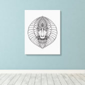 Toile Visage de babouin inspiré 6 (Insitu (Plancher de Bois))