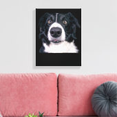 Toile Visage de chien noir et blanc (Insitu(Salon))