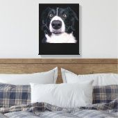 Toile Visage de chien noir et blanc (Insitu(Chambre))