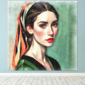 Toile Visage de femme.  (Insitu (Plancher de Bois))