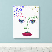 Toile Visage de la nature Visage de fille abstraite (Insitu (Plancher de Bois))