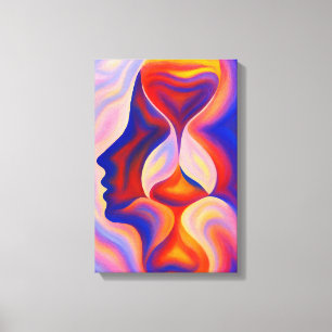 Toile Visage de sablier surréaliste Abstrait