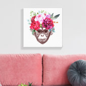Toile Visage du singe de fleurs (Insitu(Salon))