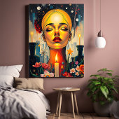 Toile Visage féminin mystique