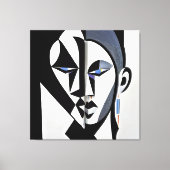 Toile Visage géométrique abstrait cubiste (Recto)