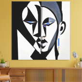 Toile Visage géométrique abstrait cubiste (Insitu(Salon))