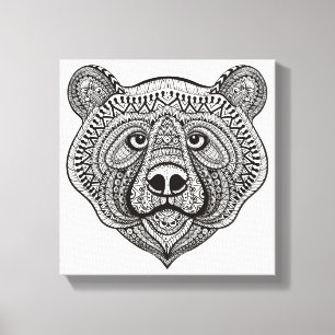 Toile Visage inspiré 6 d'ours
