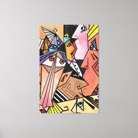 Toile Visage Moods Canvas Imprimer Cubisme Portrait - Pe (Recto)