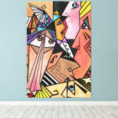 Toile Visage Moods Canvas Imprimer Cubisme Portrait - Pe (Insitu (Plancher de Bois))
