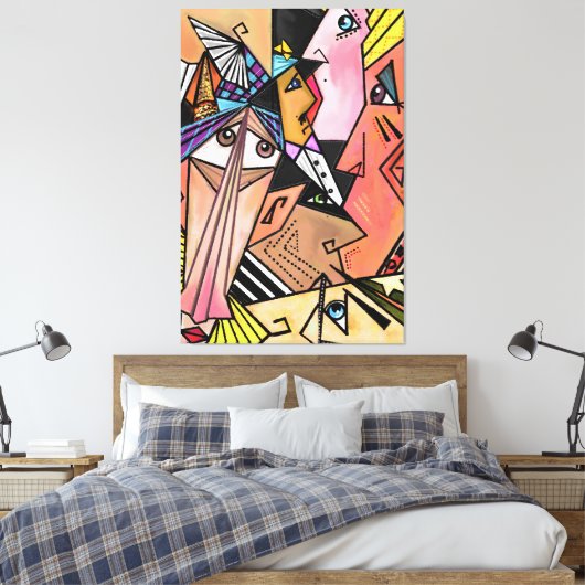 Toile Visage Moods Canvas Imprimer Cubisme Portrait - Pe (Insitu(Chambre))