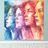 Toile Visages des femmes - Peinture aquarelle (Insitu (Plancher de Bois))