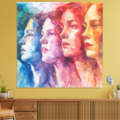 Toile Visages des femmes - Peinture aquarelle (Insitu(Salon))