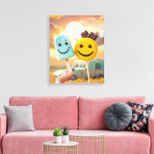 Toile visages souriants sur un bâton (Insitu(Salon))