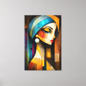 Toile Vision cubiste moderne de la fille avec une oreill (Recto)