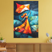Toile Vision cubiste moderne de la liberté Diriger le pe (Insitu(Salon))