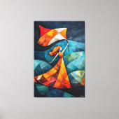 Toile Vision cubiste moderne de la liberté Diriger le pe (Recto)